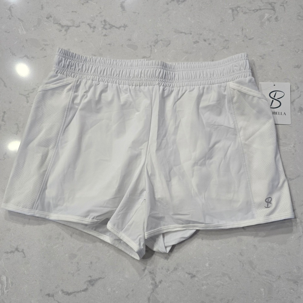 Sofibella White Golf Shorts UPF 50 Mesh Memory Stretch Sporty Tennis NWT L